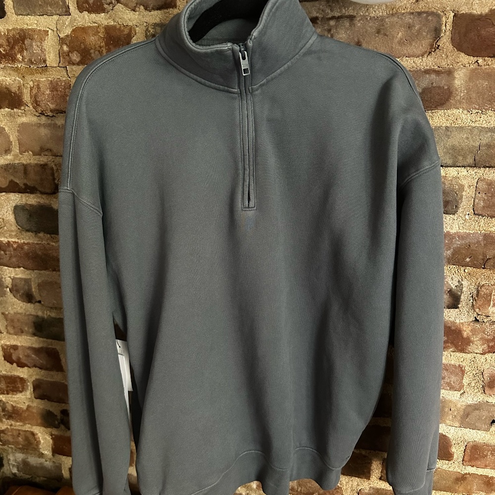 NWT Aritzia Cozy Fleece Mega ¼ Zip in Echo Grey